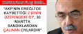 KARTAL'DAN FLAŞ İDDİA..: AKP'NİN EREĞLİ'DE KAYBETTİĞİ 2 BİN OY, 30 MARTA SANDIKLARDAN ÇALINAN OYLARDIR..