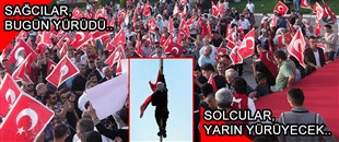 EREĞLİ’DE BAYRAK YÜRÜYÜŞÜ; SAĞCILAR BUGÜN YÜRÜDÜ, SOLCULAR DA YARIN YÜRÜYECEK..