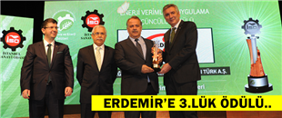 İSO, ERDEMİR'E 3.LÜK ÖDÜLÜ VERDİ..