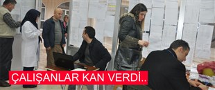 BELEDİYE ÇALIŞANLARI KAN VERDİ..