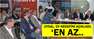 UYSAL, OY HEDEFİNİ EN AZ YÜZDE 54 AÇIKLADI..