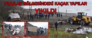 KDZ. EREĞLİ PLAJLAR BÖLGESİNDEKİ KAÇAK YAPILAR YIKILDI