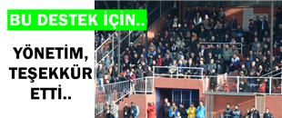 BELEDİYESPOR YÖNETİMİNDEN, TEŞEKKÜR..